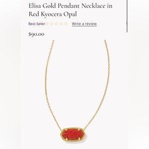 Kendra Scott Elisa pendant necklace in gold/red Kyocera Opal